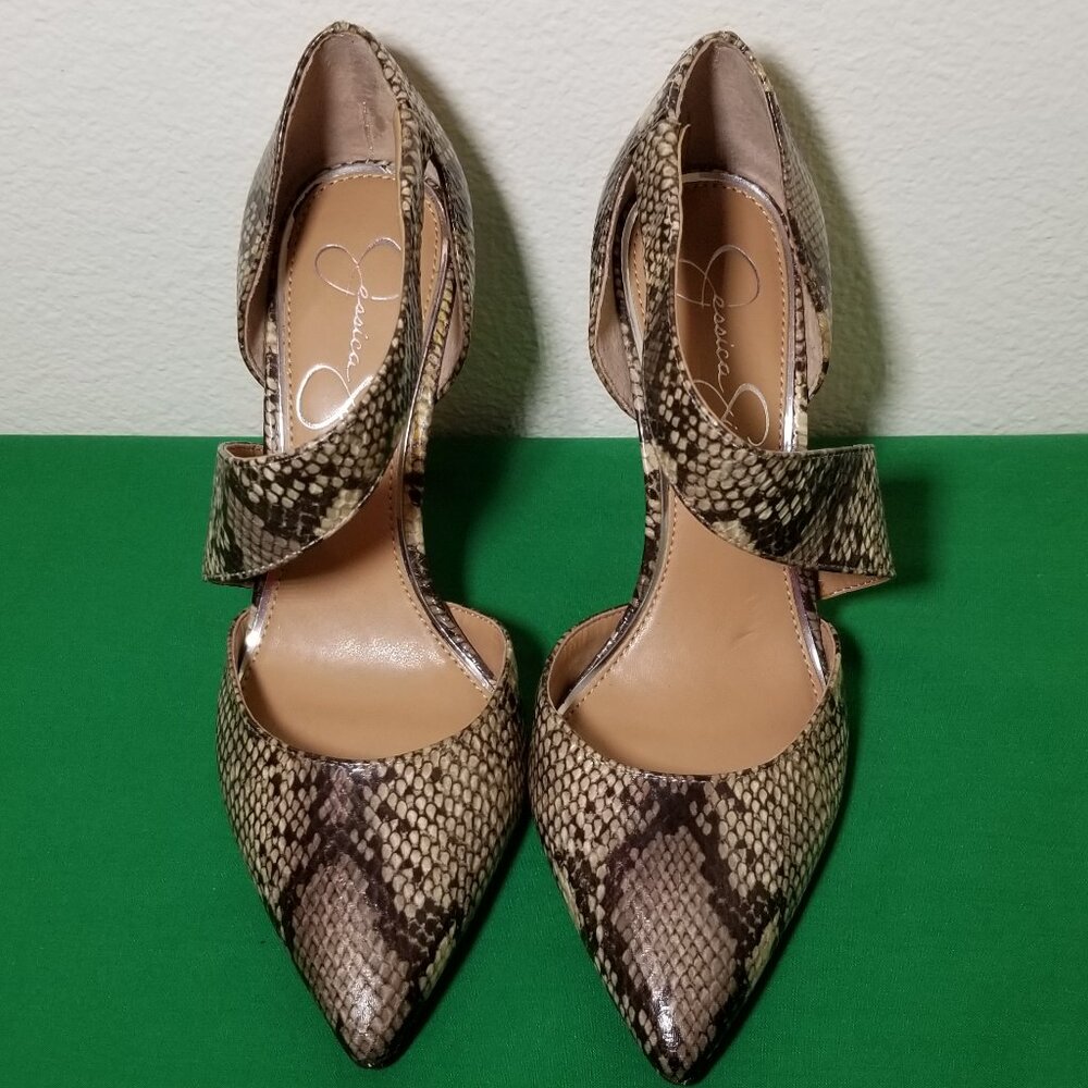 Jessica Simpson Paryn D'Orsay Pointed Toe Pump Women 6.5‎ Snake Business Party